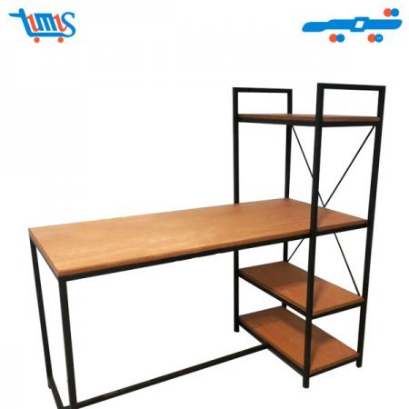 میز تحریر کتابخانه دار پایه فلزی , عکس میز تحریر کتابخانه , مبلمان منزل , میز خانگی